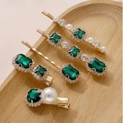 Shiny Crystal Pearl Barrettes – Waterdrop Hair Clip Geometric Hairgrips Headwear