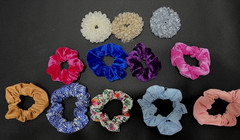 Scrunchie Womens Multicolor 12 TOTAL Velvet Polyester Faux Leather Metallic