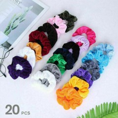 20pc Women’s Velvet Elastic Scrunchies Ponytail Holder Hair Band Hair Accessorie