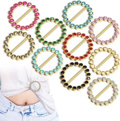 WILLBOND 10 Pieces Scarf Ring Clips Waist Buckle Clip T-Shirt Tie Pin for Women