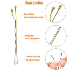 100Pcs Bobby Pins Blonde Hair Pins Kit for Women Girls Kids Premium Wavy Blonde