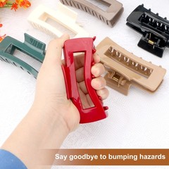 6PCS Large Soft Silicone Hair Clips Strong Hold Flat Jaw Clips for Women & Girls