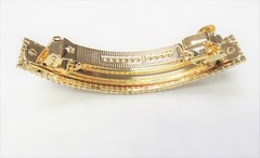 Gold Rhinestone Hair Barrette Special Occasion Formal Dressy Wedding