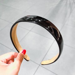 Girls Patent Leather Headband Shiny PU Leather Hairbands Women Candy Hair Hoop