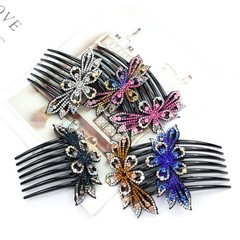 flower rhinestone hair comb is 10*11.3ccm/4*4.4″, pink, blue, white, yellow,…