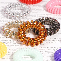 Spiral Hair Ties – 40Pcs Solid Colorful Phone Cord Ponytail Holder Spiral Elasti