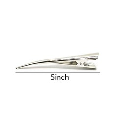 6 Pack Duckbill Hair Clips with Teeth, Metal Silvery Alligator Curl Clips Cro.