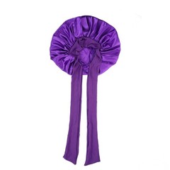 Elastic Ribbon Satin Sleep Cap Adjustable Bow Breathable Nightcap