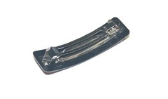 Barrette Metal Hair Clip Women Rectangle Plain Glossy Black Color Made in France