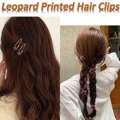 Metal Snap Hair Clips,8 1 Count (Pack of 16), Pink and Brown Leopard Print