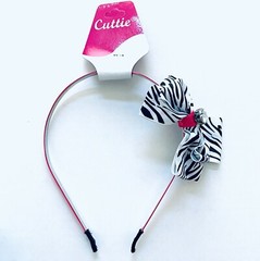 BowKnot Headband Alice Band Hoop Zebra Print Rhinestone Grosgrain Hair Bow