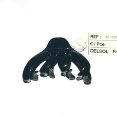 Delsol French Hair Claw Women Wavy Curved Rounded Jaw Clip Teeth Made in France