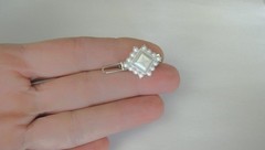 Two small tiny white pearl hair pin clip barrettes fine hair