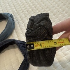 Women’s Denim Knotted Headband For Hair 3 Pieces Variety Of Blue Jean Colors