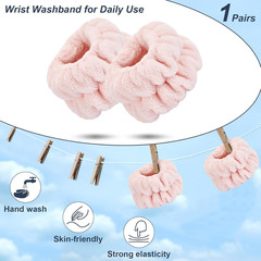 Wrist Bands for Washing Face, Spa Wristbands for Washing Face, Microfiber Wrist