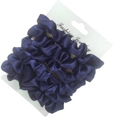 6 Pc Hair Scrunchies Satin Small Cute Elastic Ponytail Holder Black Women Hair