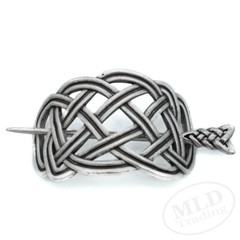 Celtic Knot Hair Barrette Clip – Antique Silver Zinc Alloy – Braided Design