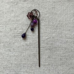 Kanzashi Kimono Hairppurple flower motif