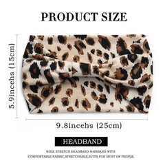 Women’s Leopard Wide Headbands 4Pcs Elastic Non Slip Hairbands