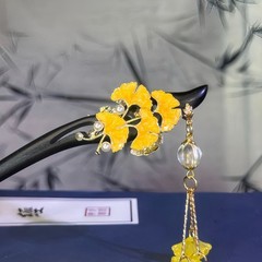 Double Sided Wooden Hair Stick Tassel Chinese Style Hairpin