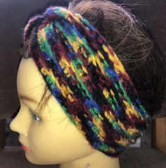 BLUE BLACK GREEN YELLOW Twist Headwrap Women Ear Warmer Handmade Crochet NEW