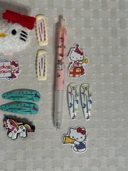Kawaii Hello Kitty Hair Clips For All Hair Types Anime Pen Stickers Gift Pack