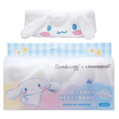 The Creme Shop x CINNAMOROLL 3D Teddy Plush Spa Headband Soft Elastic For Beauty