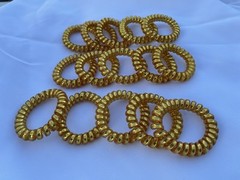 15 Pcs Gold Spiral Coil Hair ties Dent free Hold Kids &Adult Elastic Hair Tie
