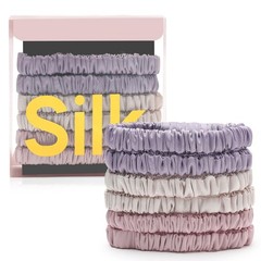 6Pcs Silk Hair Ties Small 22 Momme 100% Pure Mulberry Silk Scrunchies for Women