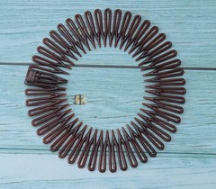 4 Pcs Circular Stretch Comb Plastic Black Brown Circle Spring Headband Flexib…