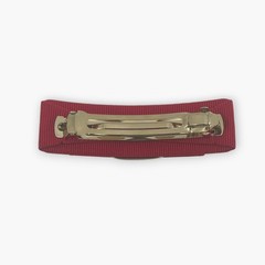Salvatore Ferragamo Vintage Vara Bow Hair Barrette Clip Red Gold-tone