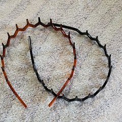Qty 4 No-Slip Zig Zag Teeth Plastic Headbands Black & Brown 90s-see description