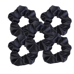 Satin Scrunchies for Women No Hair Damage, No Crease, Suitable for All Black