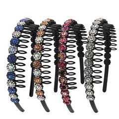 Teeth Comb Headbands For Women with Rhinestone and Crystal beaded Plastic Hai…