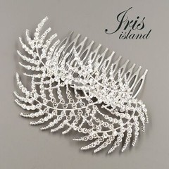 Bridal Hair Comb Silver Clear Crystal Headpiece Wedding Hair Accessories leaf 8