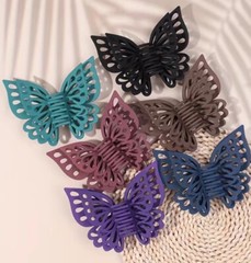 New Large Butterfly Claw Clips 6 Piece Hair Accessory Set Large Multi Colors