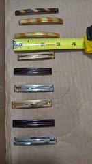 3 + Vintage Goody Stay Tight Barrette 3” Long Faux Tortoise & Red Plastic, Metal