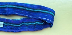 HEADBAND Blue Multicolor Guatemala Hand Made Cotton Head Band Colorful NEW #II