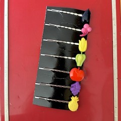 Vintage Japan Fruits Bobby Pin Set of 7 Hair Clips Showa Kawaii Decora Fairy Kei