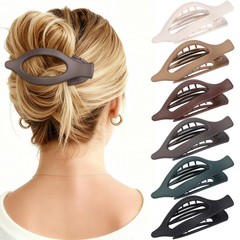 Flat Hair Clips for Women – 6 PCS French Claw 1 Count (Pack of 6), Basic