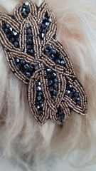 Headband Hair Band Party Bead Elegant Black Silver Business NWOT Sexy Fashion