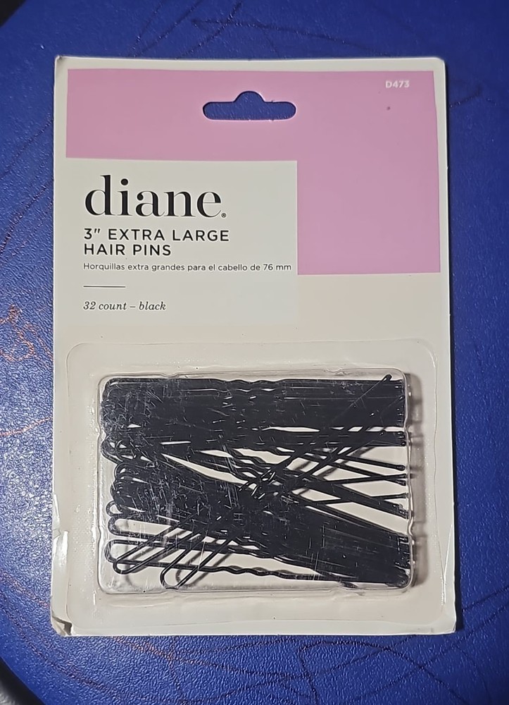 Diane 3″ Black Extra Large Hair Pins (32 count), Pack of 2 #D473