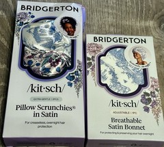 Bridgerton Kitsch Satin Bonnet Garden Toile Sleep Bonnet & Pillow Scrunchies