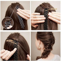 5Pcs Black Plastic Hair Braiding Tools Wavy Hair Styling Clips for Braid Making