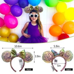 Disney-Park Minnie Earidescent Iridescent Pink Ears Headband 50th Anniversary