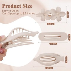 10 Pcs Flat Hair Clips for Women, 3 Styles Matte No Bump Claw Multicolor
