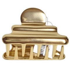 J.Crew Ridged Metallic Hair Claw Shiny Matte Gold One Size CK116 New with Tags