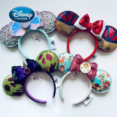 US Disney Park Mickey Minnie Mouse Ears Headband Sequined Disneyland Sequined
