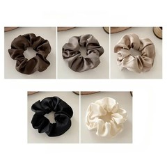 5pcs Hair Bands Elegant Satin Scrunchies Retro Style Soft Elastic Band for Women