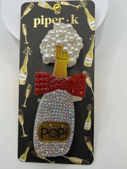 Piper K Pop Champagne Hair Clip Rhinestones Pearls SO PRETTY SEE ALL